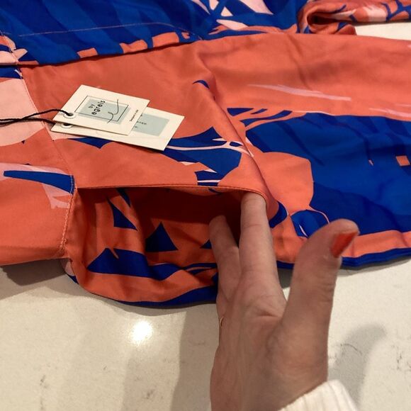 By Egreis Kiana Set Tropical Pink Feather Trim Robe Pajama Set - Picture 14 of 16